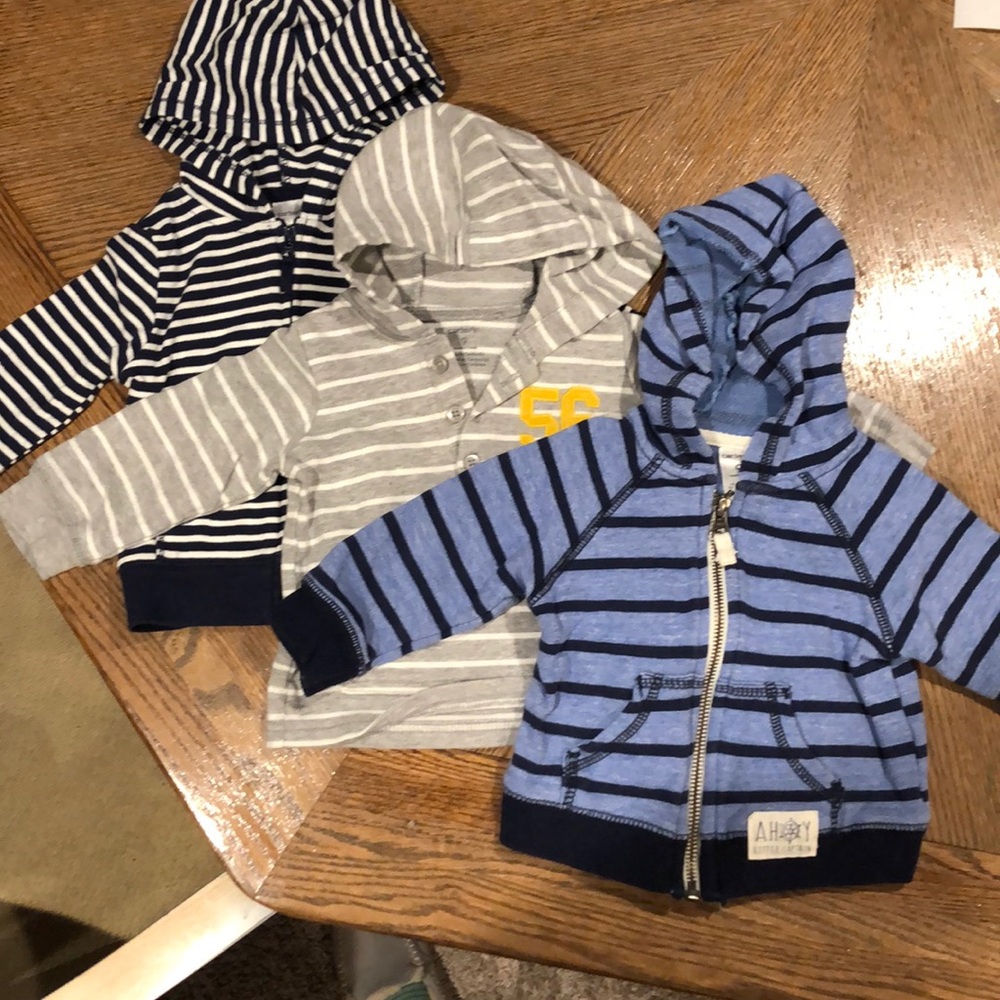 Set of 3 boys 9 month hoodies